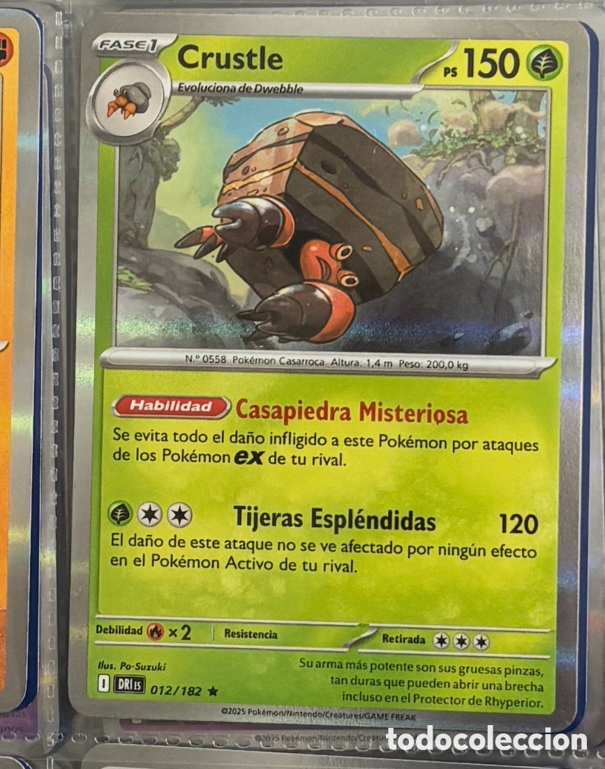 Coleccionismo Cromos antiguos: CRUSTLE 012/182 tcg pokemon holo hologr&aacute;fica