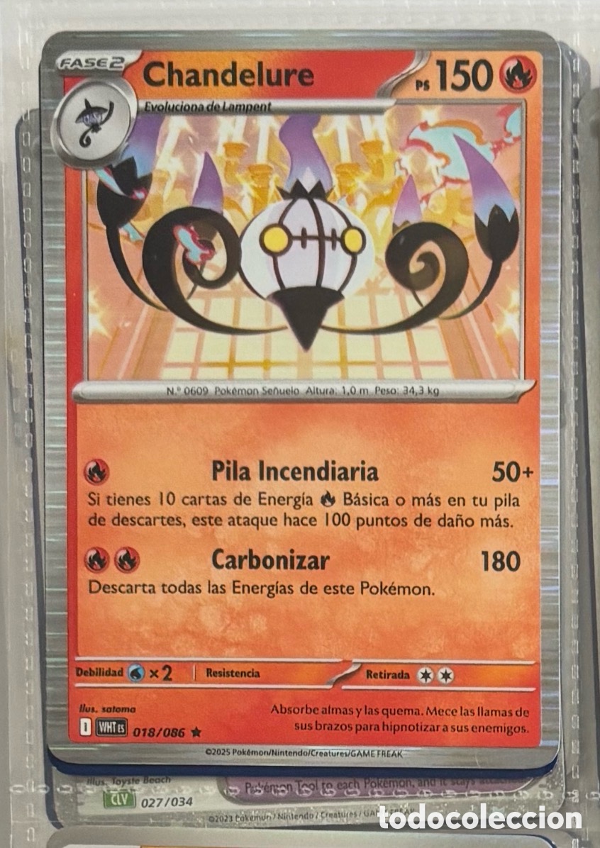 Coleccionismo Cromos antiguos: CHANDELURE 018/086 tcg pokemon holo hologr&aacute;fica
