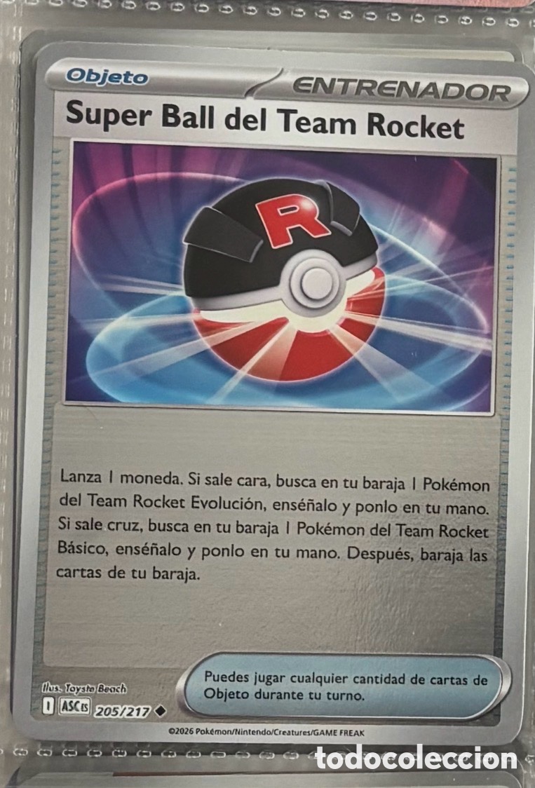 Coleccionismo Cromos antiguos: S&uacute;per Ball del team rocket 205/217 tcg pokemon holo hologr&aacute;fica
