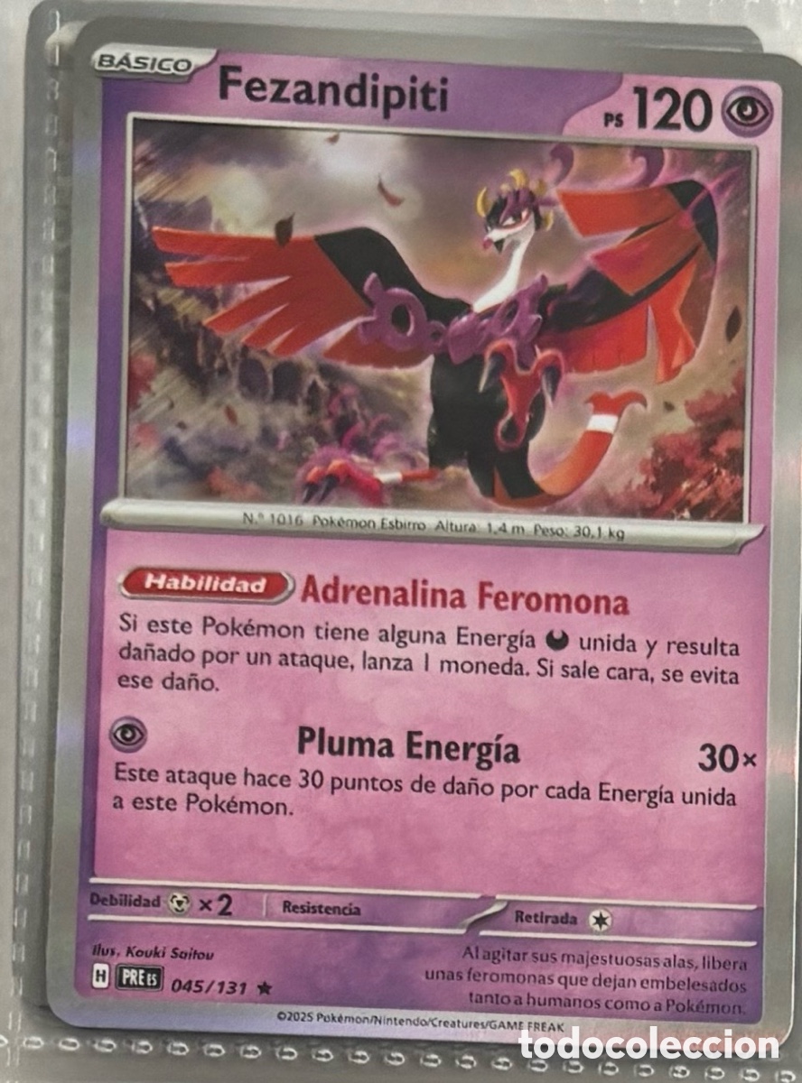 Coleccionismo Cromos antiguos: FEZANDIPITI 045/131 tcg holo hologr&aacute;fica Pokemon