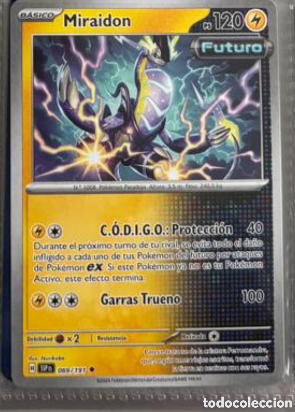 Coleccionismo Cromos antiguos: Pokemon pack legendario TCG MIRAIDON 069/191