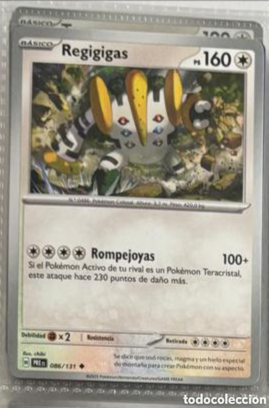 Coleccionismo Cromos antiguos: Pokemon pack legendario TCG REGIGIGAS 086/131