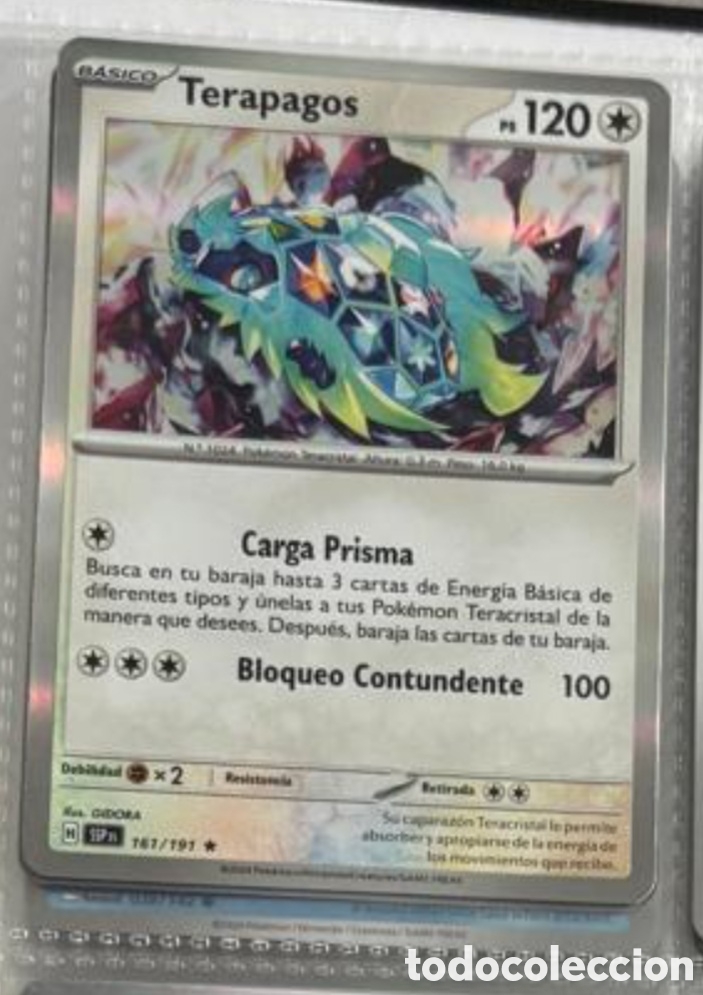 Coleccionismo Cromos antiguos: Pokemon pack legendario TCG TERAPAGOS 161/191