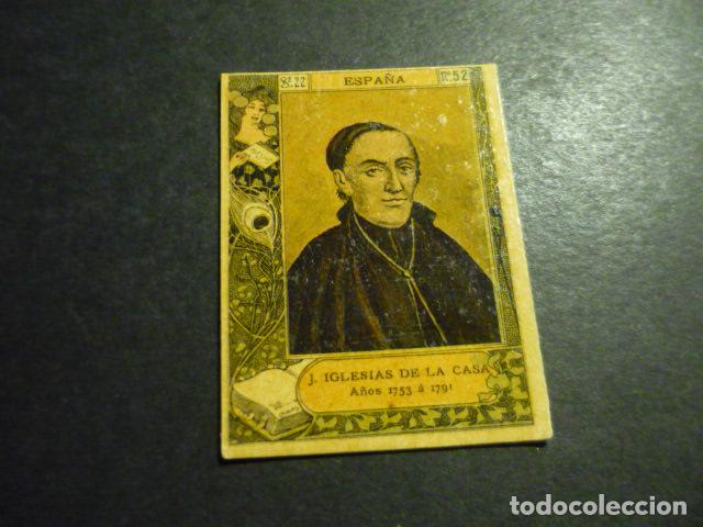 Colecionismo Cromos antigos: J. IGLESIAS DE LA CASA ESCRITOR ANTIGUO CROMO COLECCION CAJA DE CERILLAS
