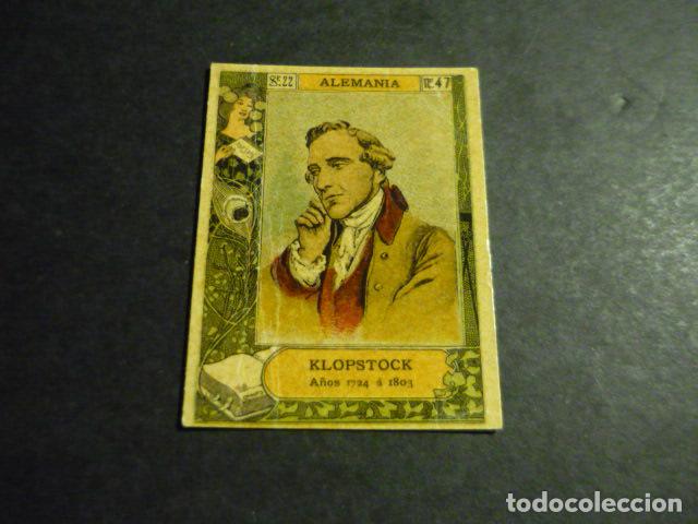 Colecionismo Cromos antigos: KLOPSTOCK ESCRITOR ANTIGUO CROMO COLECCION CAJA DE CERILLAS
