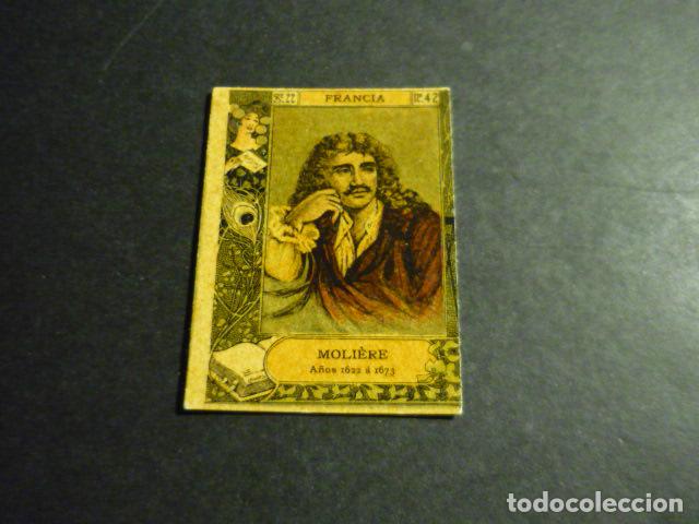 Colecionismo Cromos antigos: MOLIERE ESCRITOR ANTIGUO CROMO COLECCION CAJA DE CERILLAS