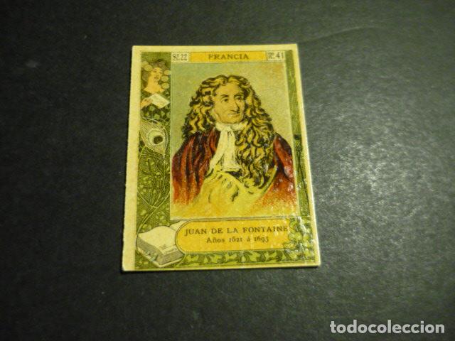 Collectionnisme Cartes &agrave; collectionner anciennes: JUAN DE LA FONTAINE ESCRITOR ANTIGUO CROMO COLECCION CAJA DE CERILLAS