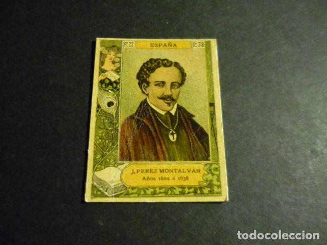 Collectable Antique Stickers: J. PEREZ MONTALVAN ESCRITOR ANTIGUO CROMO COLECCION CAJA DE CERILLAS
