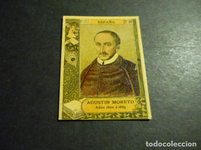 Sammeln alte Sammelbilder: AGUSTIN MORETO ESCRITOR ANTIGUO CROMO COLECCION CAJA DE CERILLAS