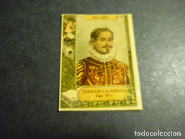 Sammeln alte Sammelbilder: JUAN DE LA CUEVA ESCRITOR ANTIGUO CROMO COLECCION CAJA DE CERILLAS
