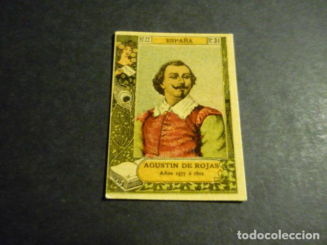 Colecionismo Cromos antigos: AGUSTIN DE ROJAS ESCRITOR ANTIGUO CROMO COLECCION CAJA DE CERILLAS