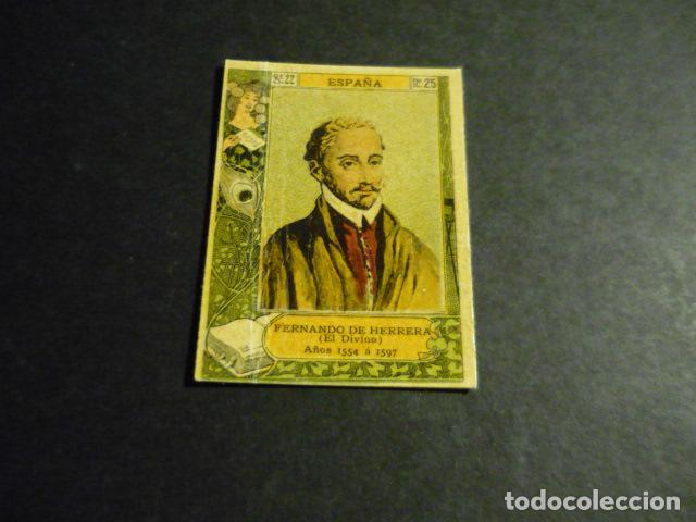 Collectable Antique Stickers: FERNANDO DE HERRERA ESCRITOR ANTIGUO CROMO COLECCION CAJA DE CERILLAS