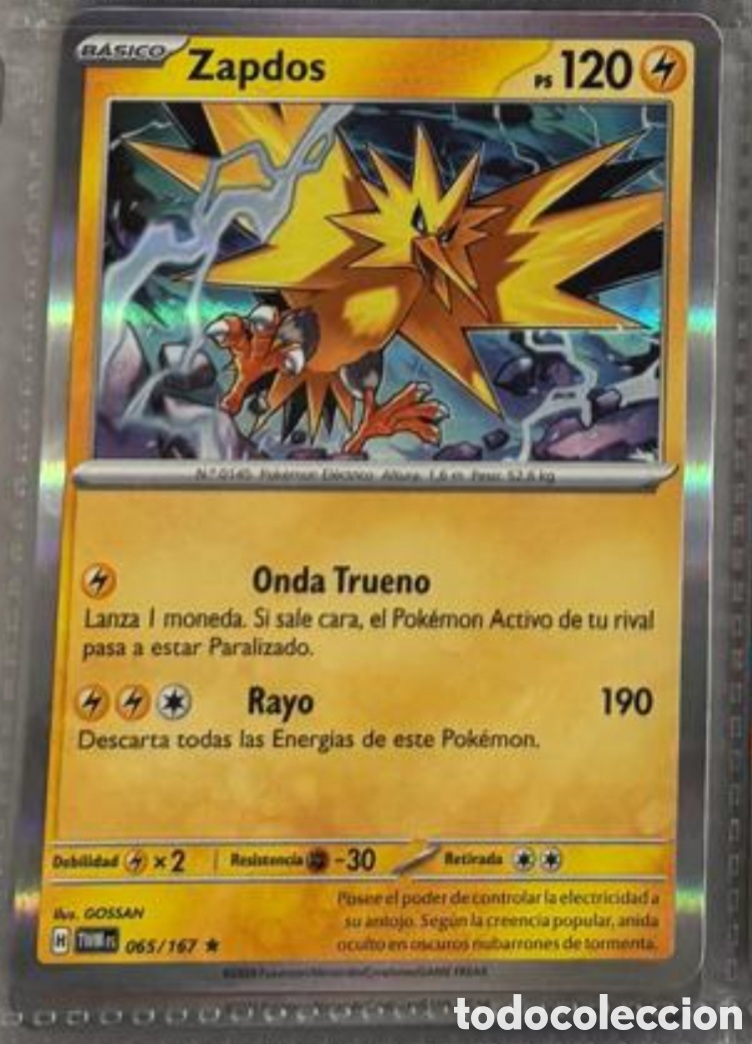 Coleccionismo Cromos antiguos: Pokemon pack legendario TCG ZAPDOS 065/167