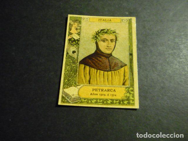 Colecionismo Cromos antigos: PETRARCA ESCRITOR ANTIGUO CROMO COLECCION CAJA DE CERILLAS