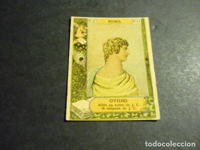 Colecionismo Cromos antigos: OVIDIO ESCRITOR ANTIGUO CROMO COLECCION CAJA DE CERILLAS