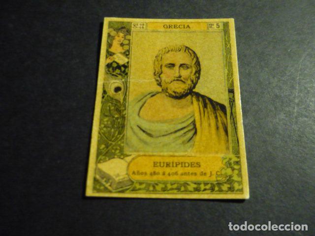 Coleccionismo Cromos antiguos: EURIPIDES ESCRITOR ANTIGUO CROMO COLECCION CAJA DE CERILLAS