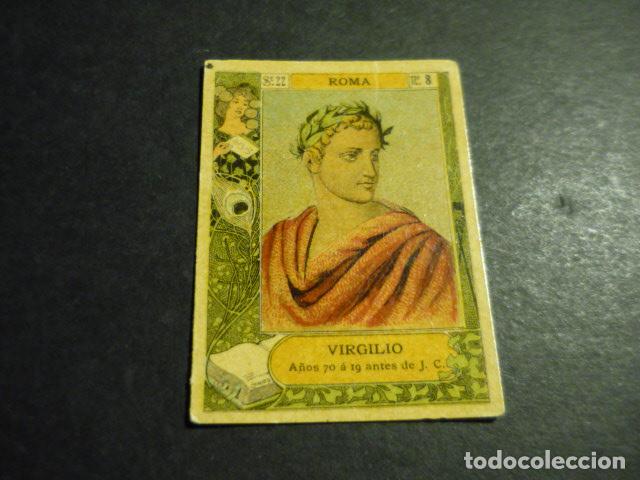 Collectable Antique Stickers: VIRGILIO ESCRITOR ANTIGUO CROMO COLECCION CAJA DE CERILLAS