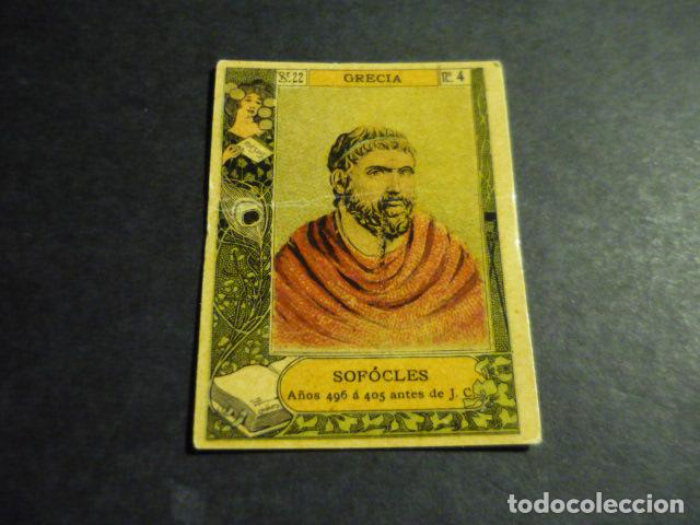 Coleccionismo Cromos antiguos: SOFOCLES ESCRITOR ANTIGUO CROMO COLECCION CAJA DE CERILLAS