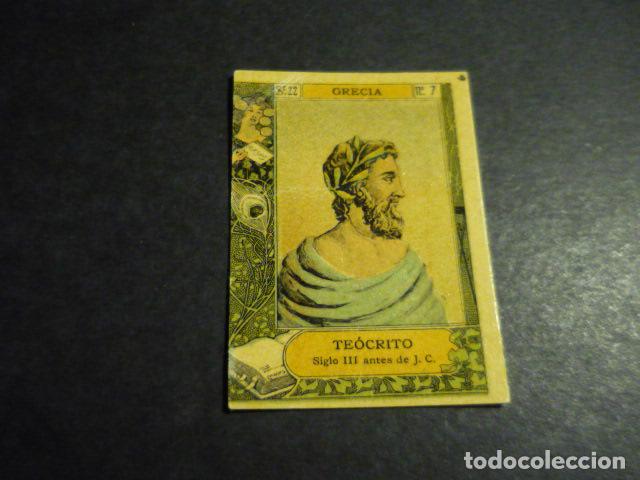 Collectable Antique Stickers: TEOCRITO ESCRITOR ANTIGUO CROMO COLECCION CAJA DE CERILLAS