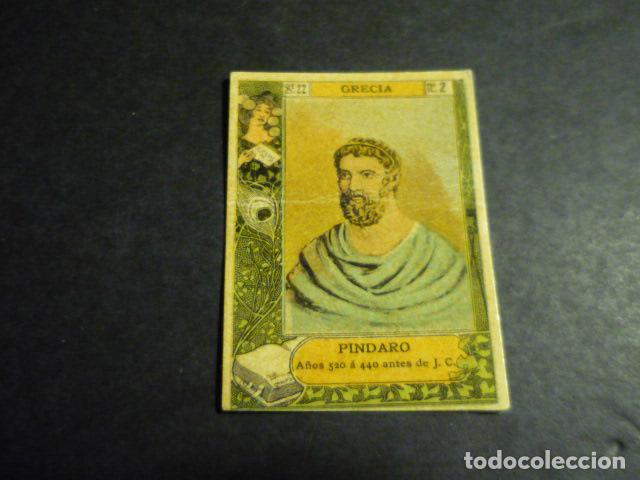 Collectable Antique Stickers: PINDARO ESCRITOR ANTIGUO CROMO COLECCION CAJA DE CERILLAS