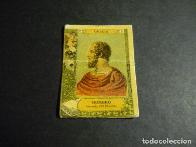Collectable Antique Stickers: HOMERO ESCRITOR ANTIGUO CROMO COLECCION CAJA DE CERILLAS
