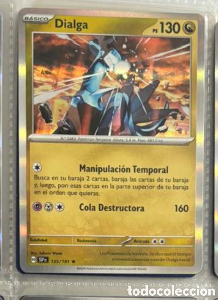 Coleccionismo Cromos antiguos: Pokemon pack legendario TCG DIALGA 135/191