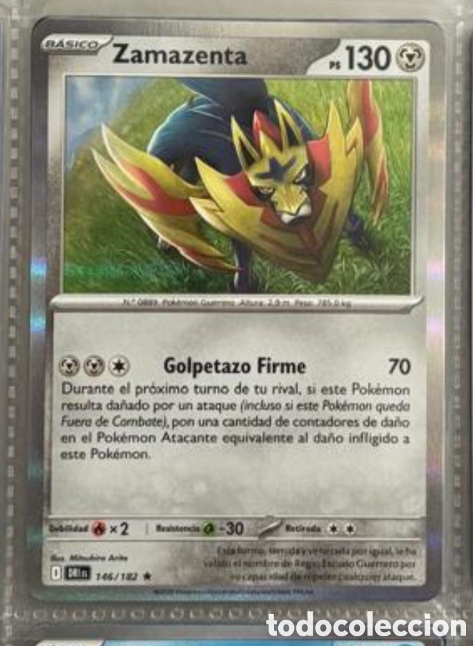 Coleccionismo Cromos antiguos: Pokemon pack legendario TCG ZAMAZENTA 146/182