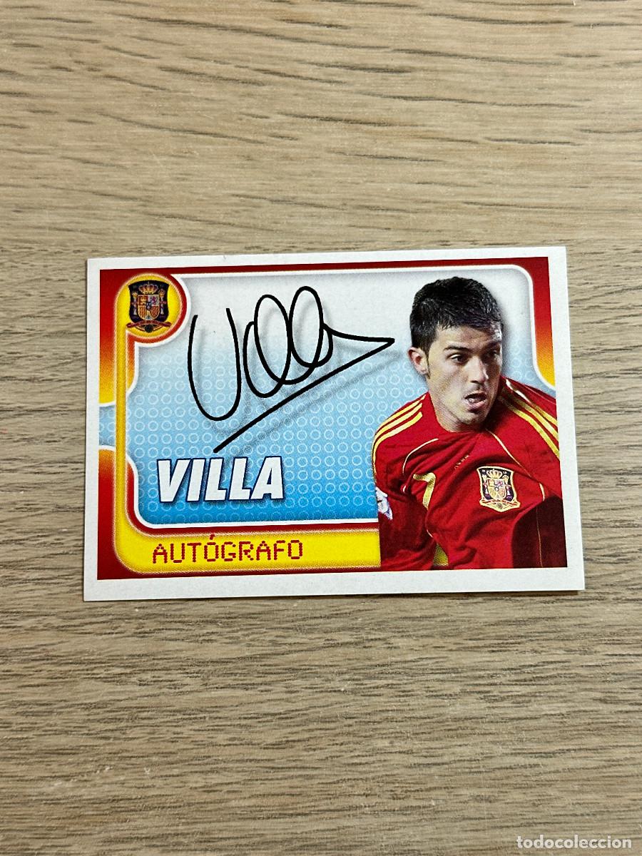 Coleccionismo Cromos antiguos: DAVID VILLA AUTOGRAFO n&ordm; 128 A POR ELLOS SELECION ESPA&Ntilde;OLA 2009 PANINI CROMO SIN PEGAR NUEVO