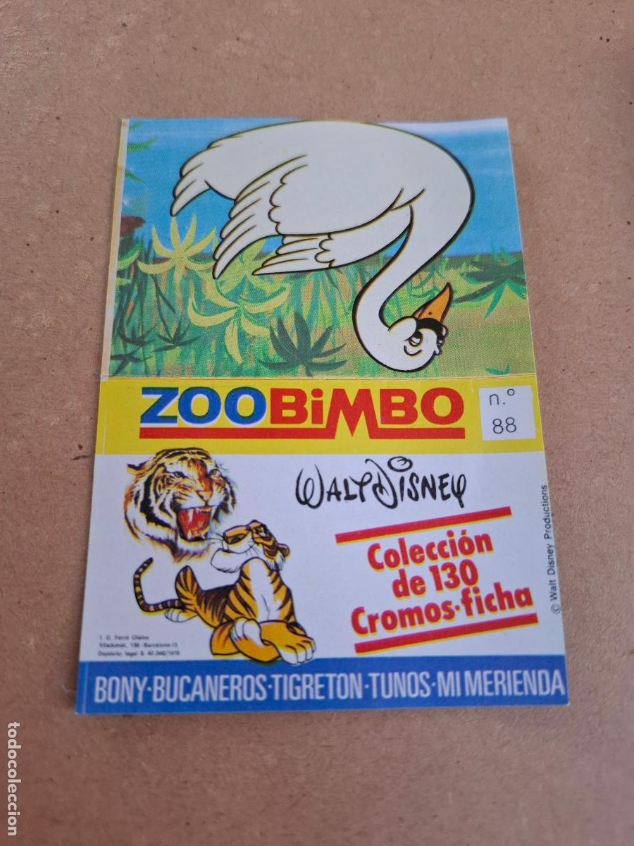 Coleccionismo Cromos antiguos: ZOOBIMBO WALT DISNEY BIMBO - CROMO N&ordm; 88 CISNE ( NUNCA PEGADO ) - CPP1