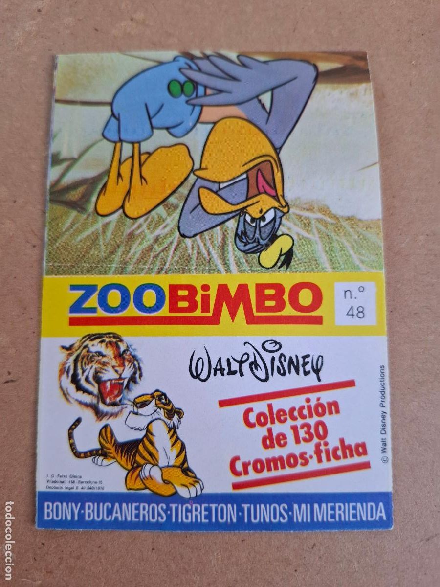 Coleccionismo Cromos antiguos: ZOOBIMBO WALT DISNEY BIMBO - CROMO N&ordm; 48 PELIKANO ( NUNCA PEGADO ) - CPP1