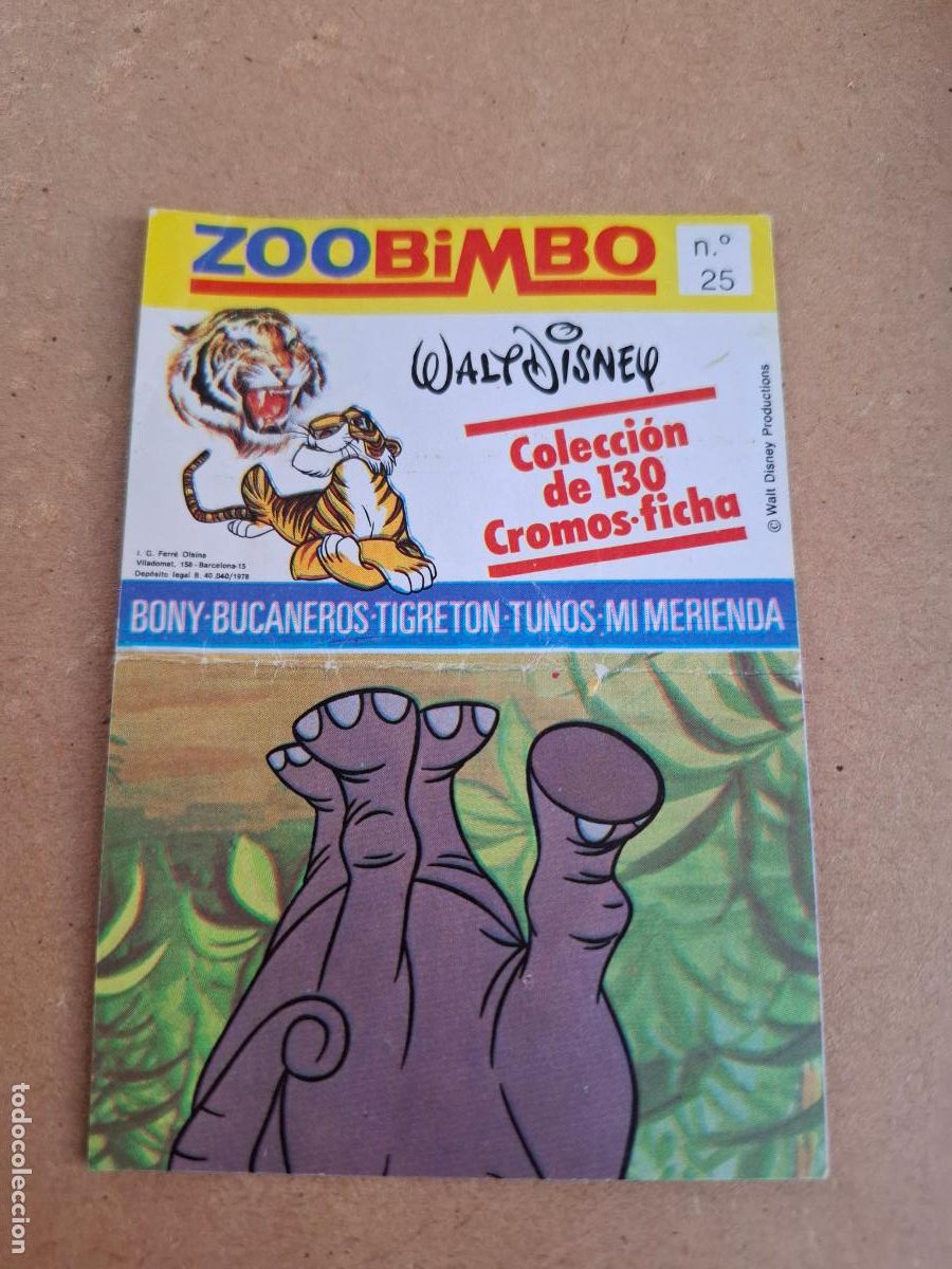 Coleccionismo Cromos antiguos: ZOOBIMBO WALT DISNEY BIMBO - CROMO N&ordm; 25 ( NUNCA PEGADO ) - CPP1