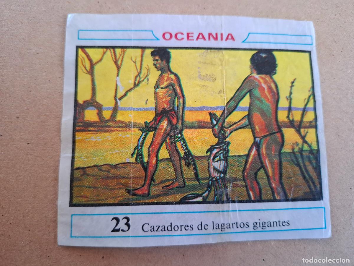 Coleccionismo Cromos antiguos: OCEANIA - DUNKIN - CROMO N&ordm; 23 CAZADORES DE LAGARTOS GIGANTES - CPP1