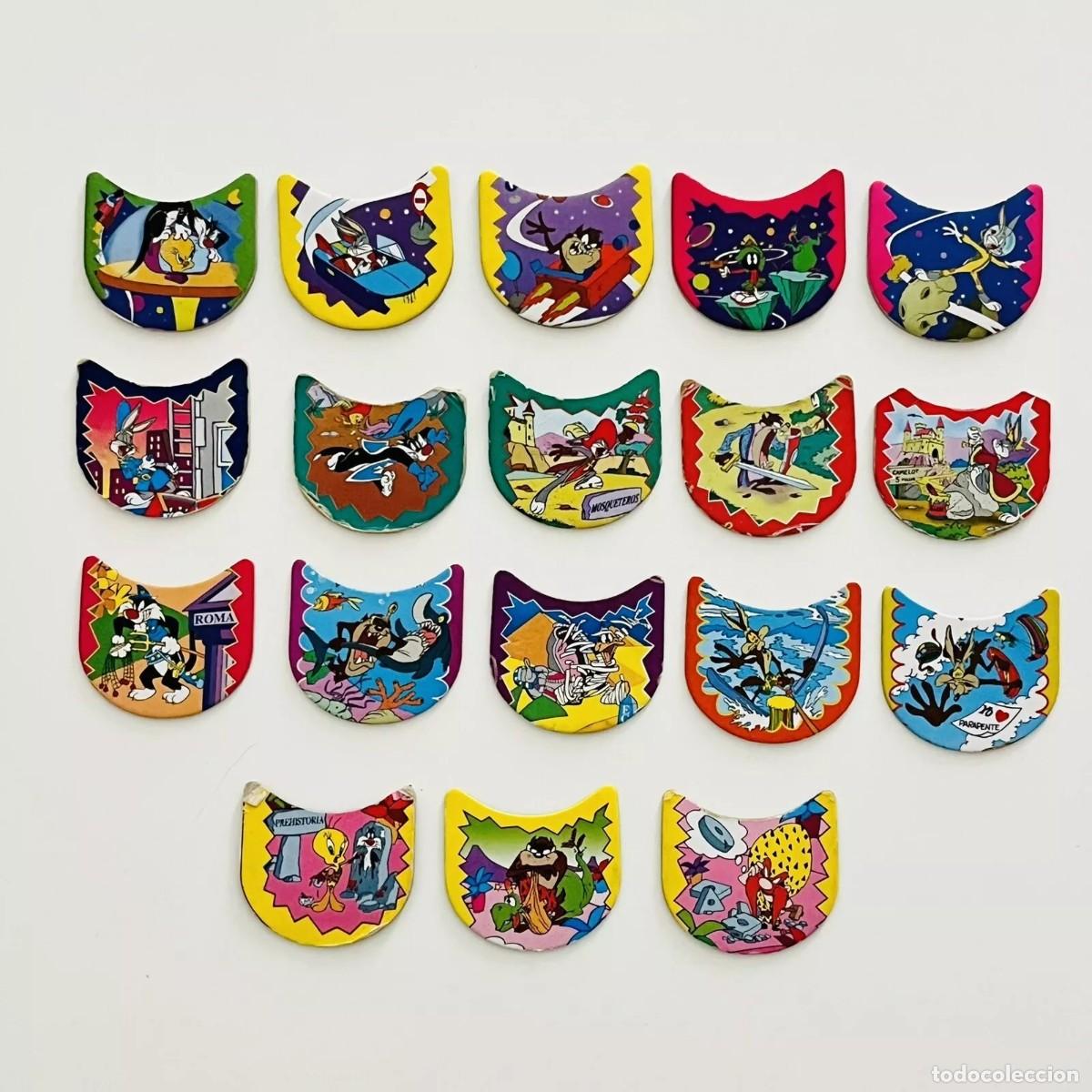 Collezionismo Figurine antiche: Lote 18 tazos pogs caps Loki Tron Looney Tunes Cheetos Matutano vintage SPAIN 90s