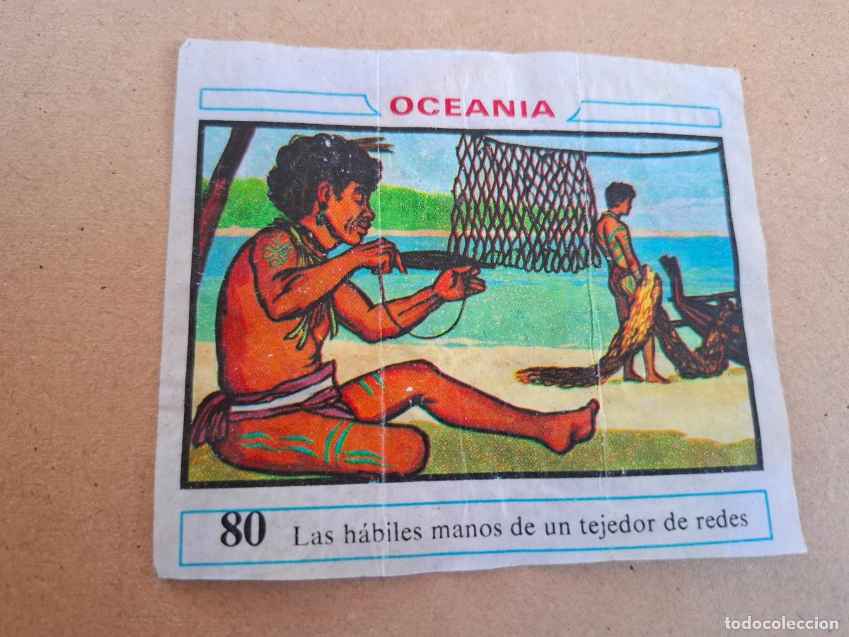 Coleccionismo Cromos antiguos: OCEANIA - DUNKIN - CROMO N&ordm; 80 LAS H&Aacute;BILES MANOS DE UN TEJEDOR DE REDES - CPP1