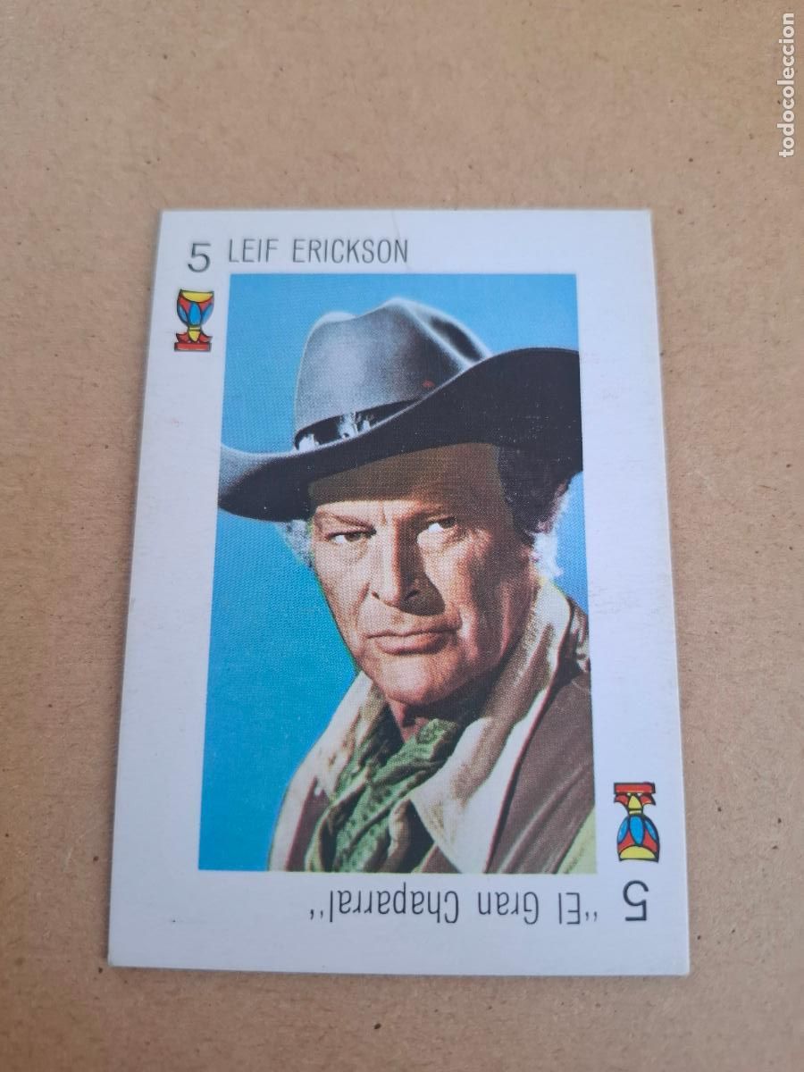 Coleccionismo Cromos antiguos: TELE BANCO - 5 COPAS - LEIF ERICKSON - EL GRAN CHAPARRAL ( REVERSO ROJO )