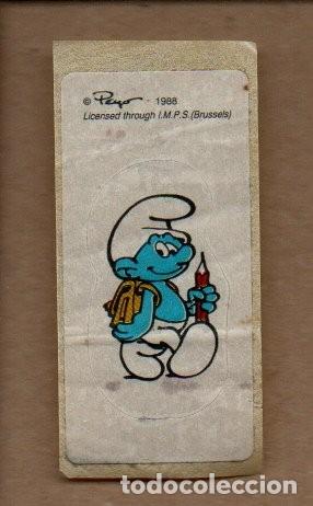 Coleccionismo Cromos antiguos: ANTIGUO CROMO ADHESIVO CHICLE PEYO 1988 - PITUFO.