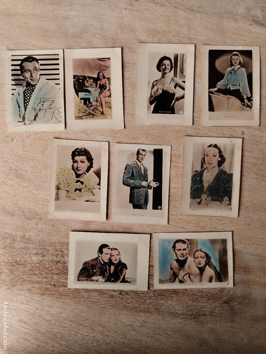 Coleccionismo Cromos antiguos: JHR - CINE 9 CROMOS TARJETAS ARTISTAS CINE