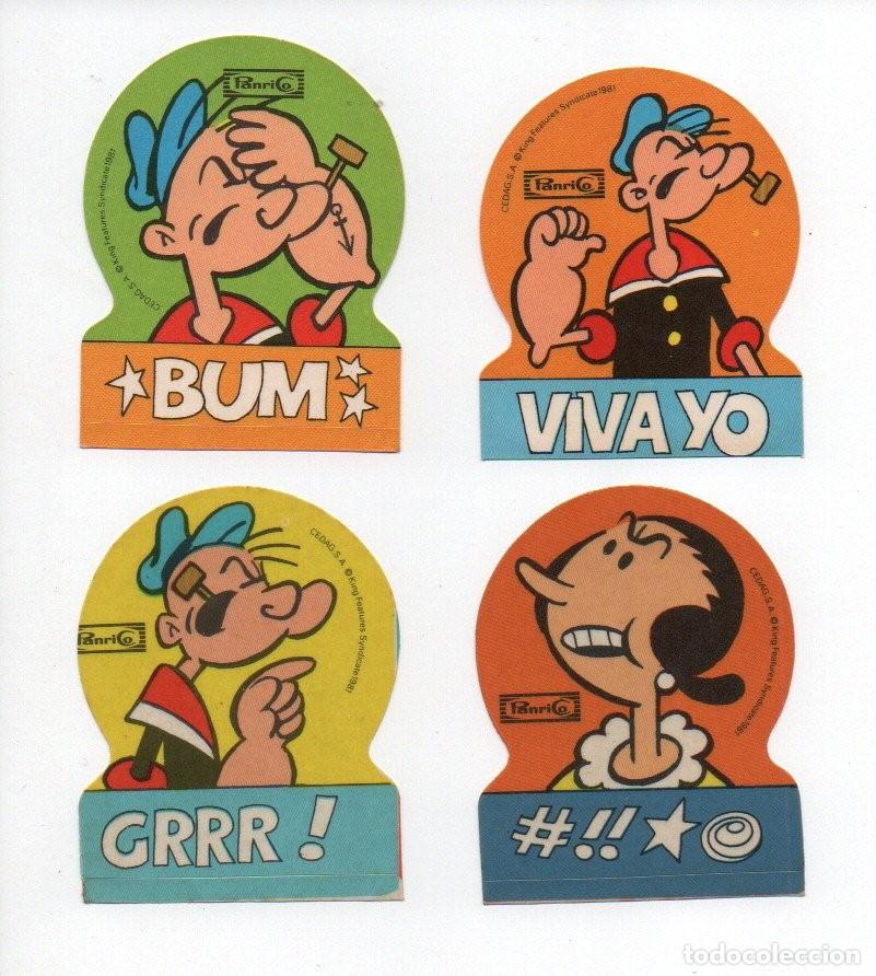 Coleccionismo Cromos antiguos: LOTE DE 4 CROMOS DE PANRICO 1981 - POPEYE - OLIVIA