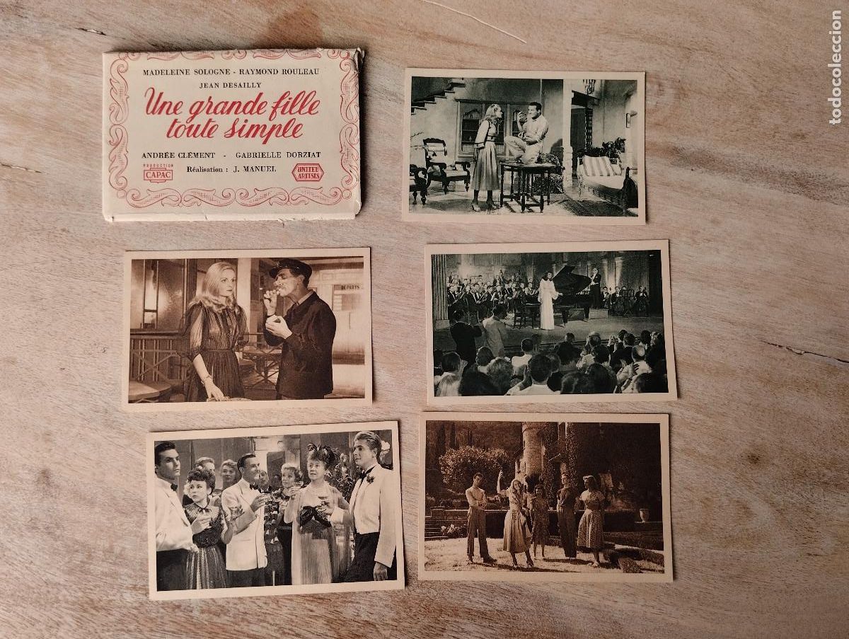 Collectable Antique Stickers: JHR - CINE 5 TARJETAS PELICULAS UNE GRANDE FILLE TOUTE SIMPLE
