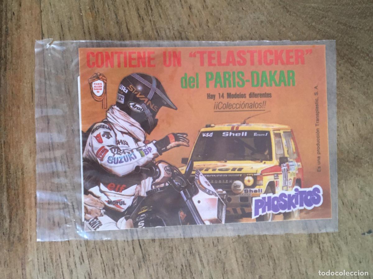 Coleccionismo Cromos antiguos: phoskitos paris-dakar telasticker cromo nunca pegado perfecto estado en su envoltorio sin abrir