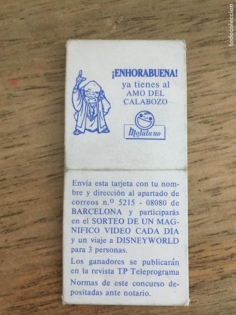 Coleccionismo Cromos antiguos: matutano dragones y mazmorras vale el amo del calabozo cromo nunca pegado
