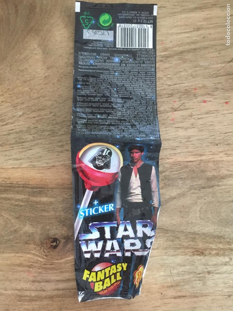 Coleccionismo Cromos antiguos: star wars guerra galaxias chupa chups tira de plastico promocional original