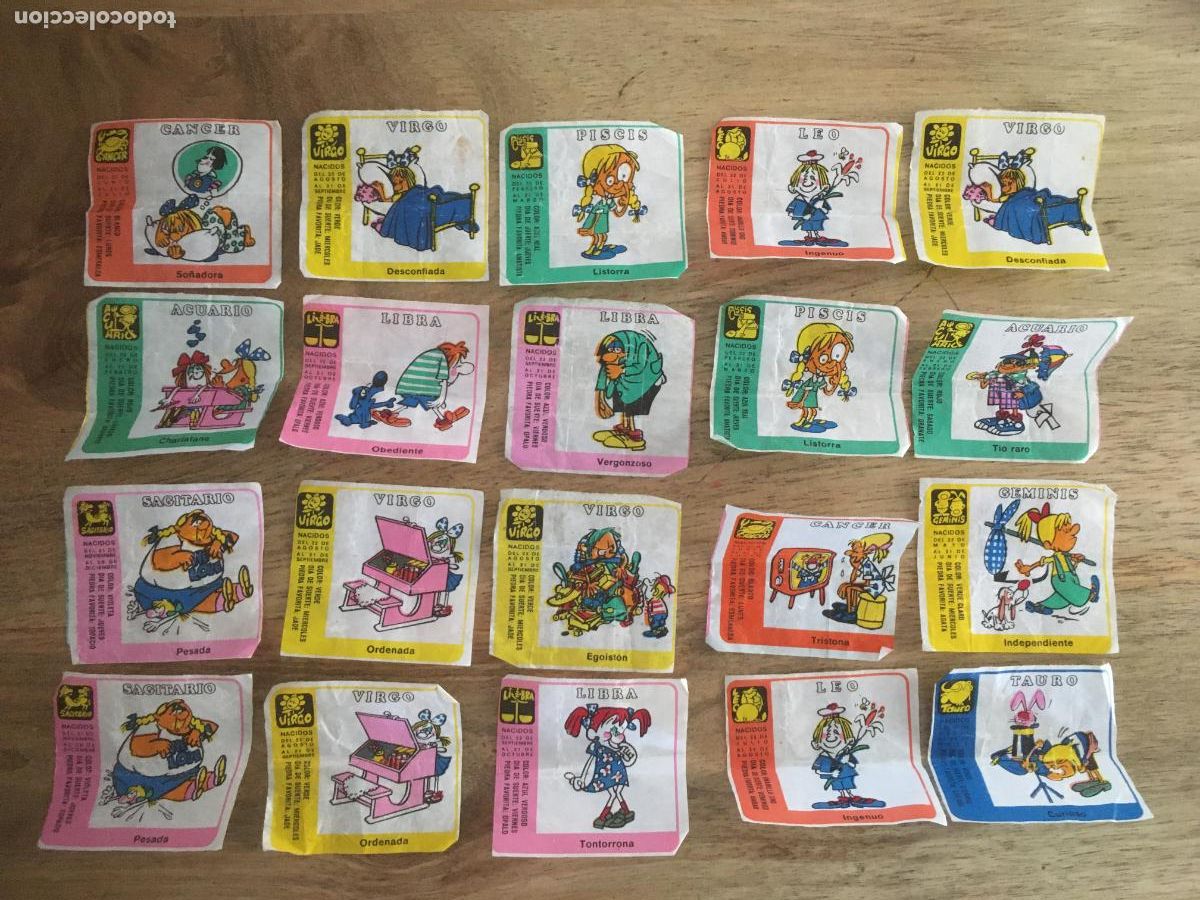 Collectable Antique Stickers: chicle horoscopo lote 20 cromos nunca pegados