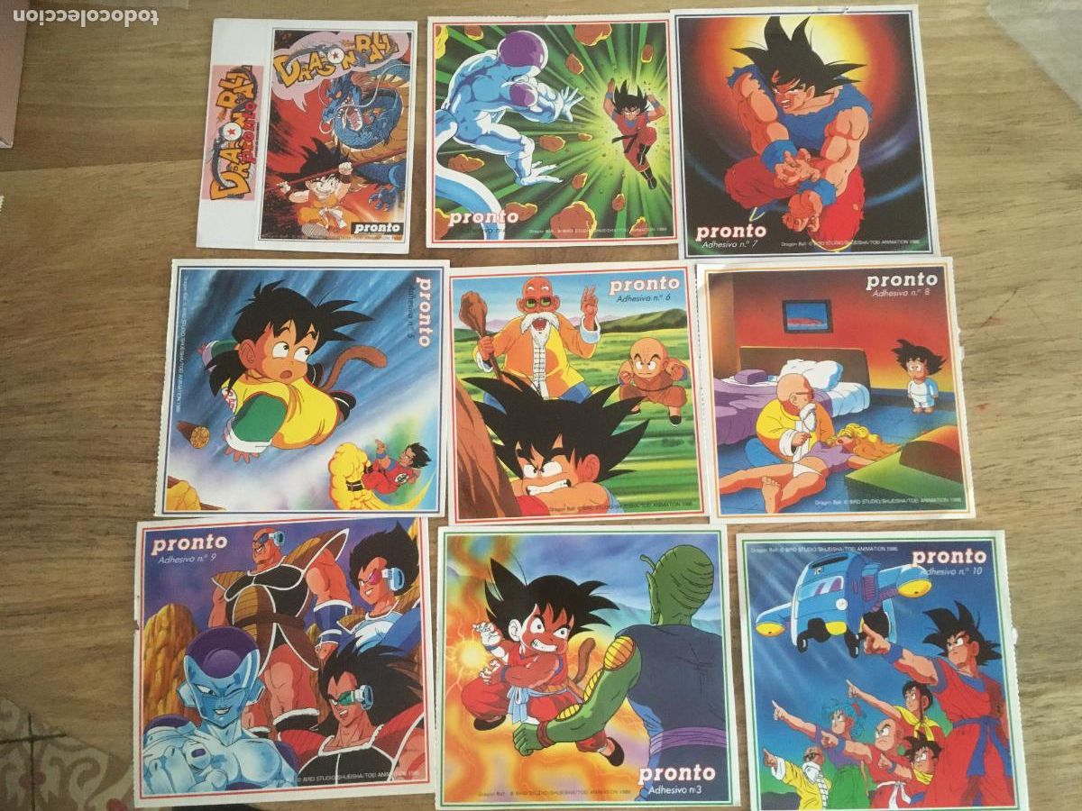 Coleccionismo Cromos antiguos: dragon ball revista pronto bola de dragon lote 9 cromos pegatinas nunca pegados