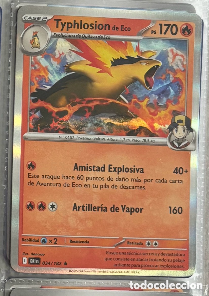 Coleccionismo Cromos antiguos: TYPHLOSION HOLO 034/182 Carta Pokemon TCG PACK INICIALES