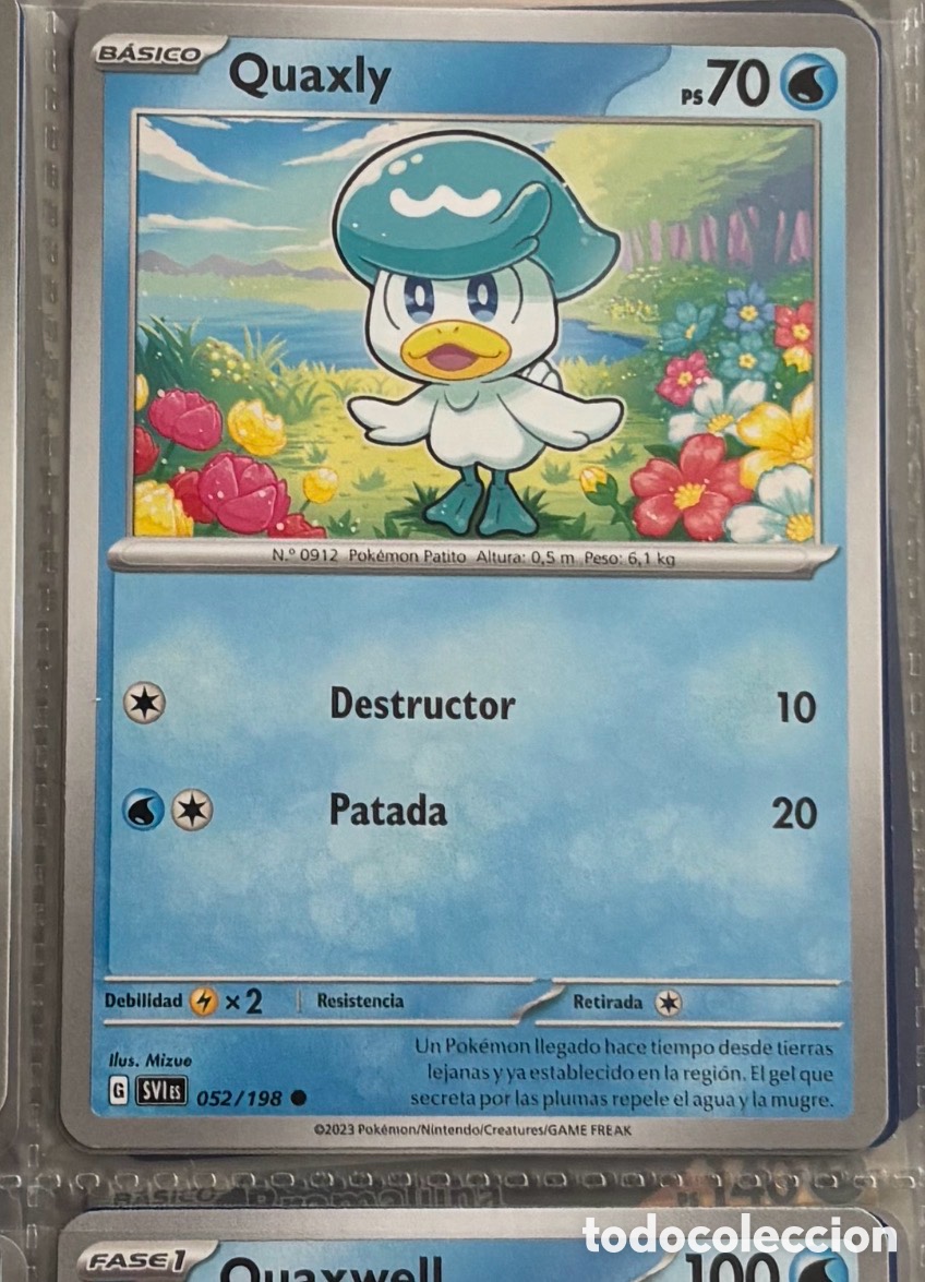 Coleccionismo Cromos antiguos: QUAXLY 052/198 Carta Pokemon TCG PACK INICIALES
