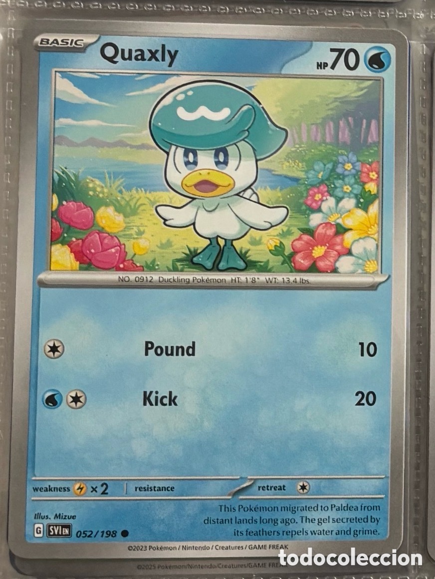 Coleccionismo Cromos antiguos: QUAXLY 052/198 Carta Pokemon TCG PACK INICIALES