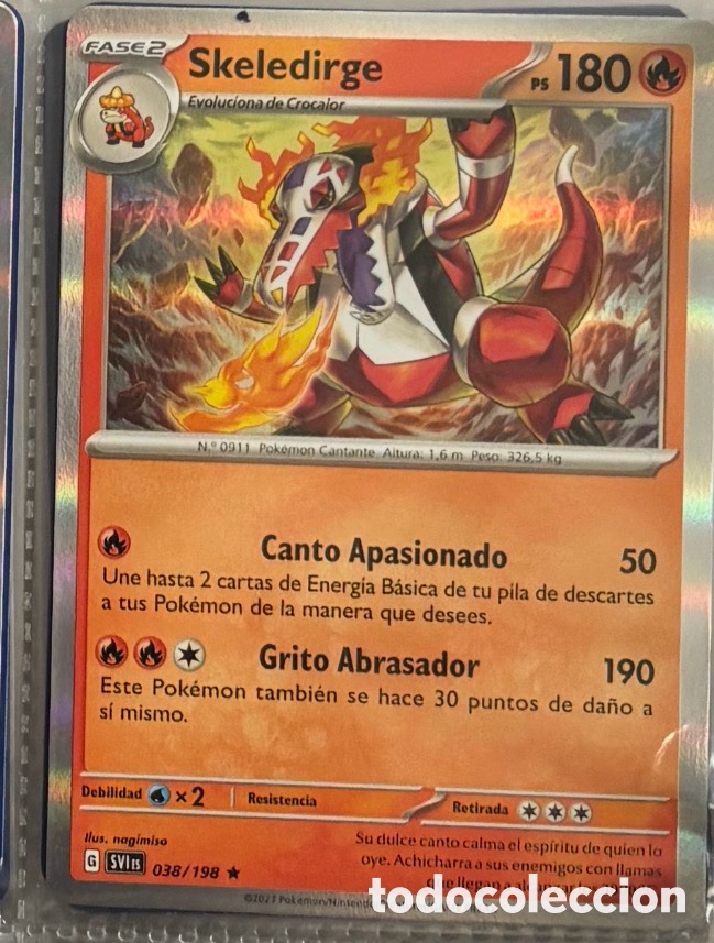 Coleccionismo Cromos antiguos: SKELERIDGE 038/198 HOLO Carta Pokemon TCG PACK INICIALES