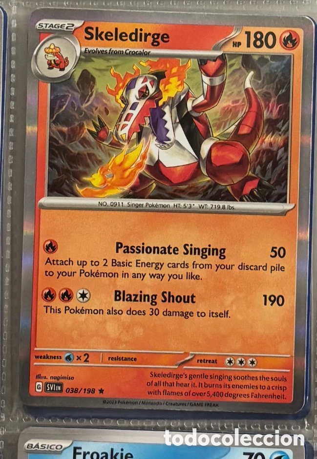 Coleccionismo Cromos antiguos: SKELERIDGE 038/198 Carta Pokemon TCG PACK INICIALES