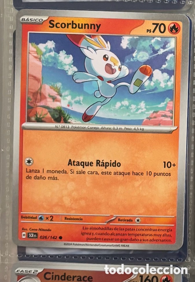 Coleccionismo Cromos antiguos: SCORBUNNY 026/142 Carta Pokemon TCG PACK INICIALES
